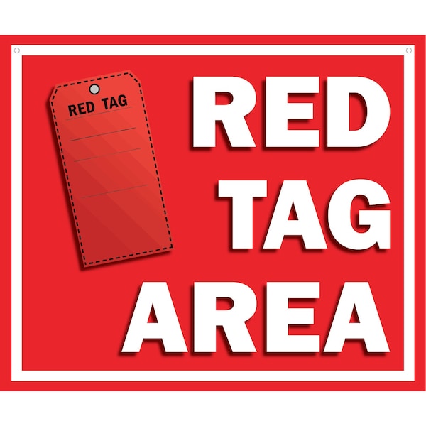 5S Supplies 5S Red Tag Area Floor Sign V3 22in x 18in FS-REDTAGA-V3 - main